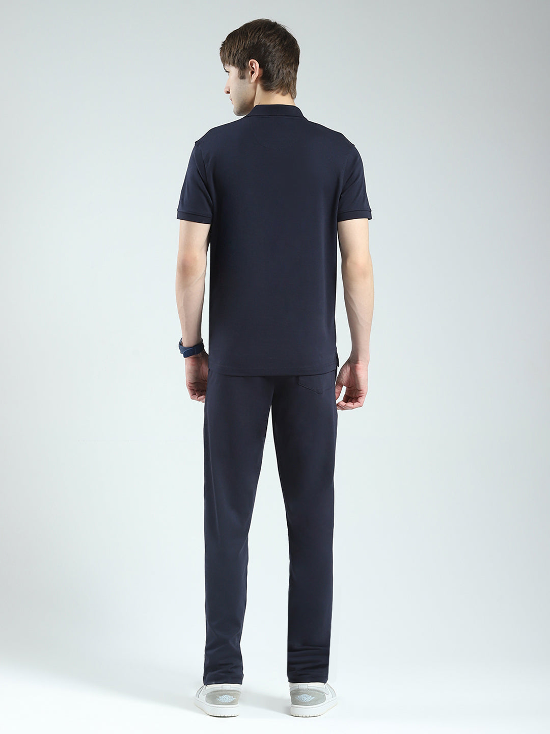 Men Navy Blue Printed Collar Half Sleeve 3 Pc Combo Set