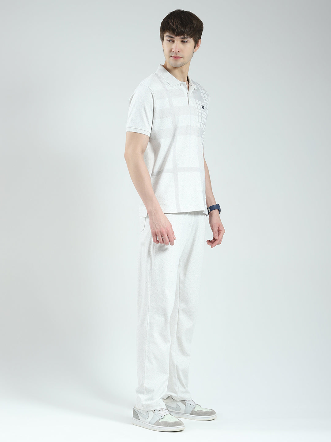 Men White Printed Collar Half Sleeve 3 Pc Combo Set