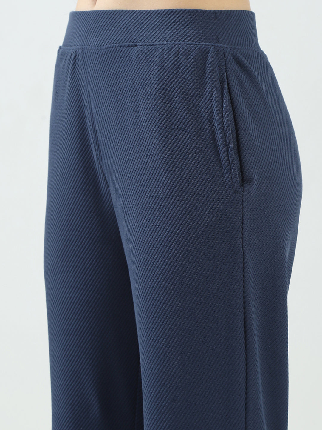 Women Blue Self Design Hooded Half Sleeve Cords Set