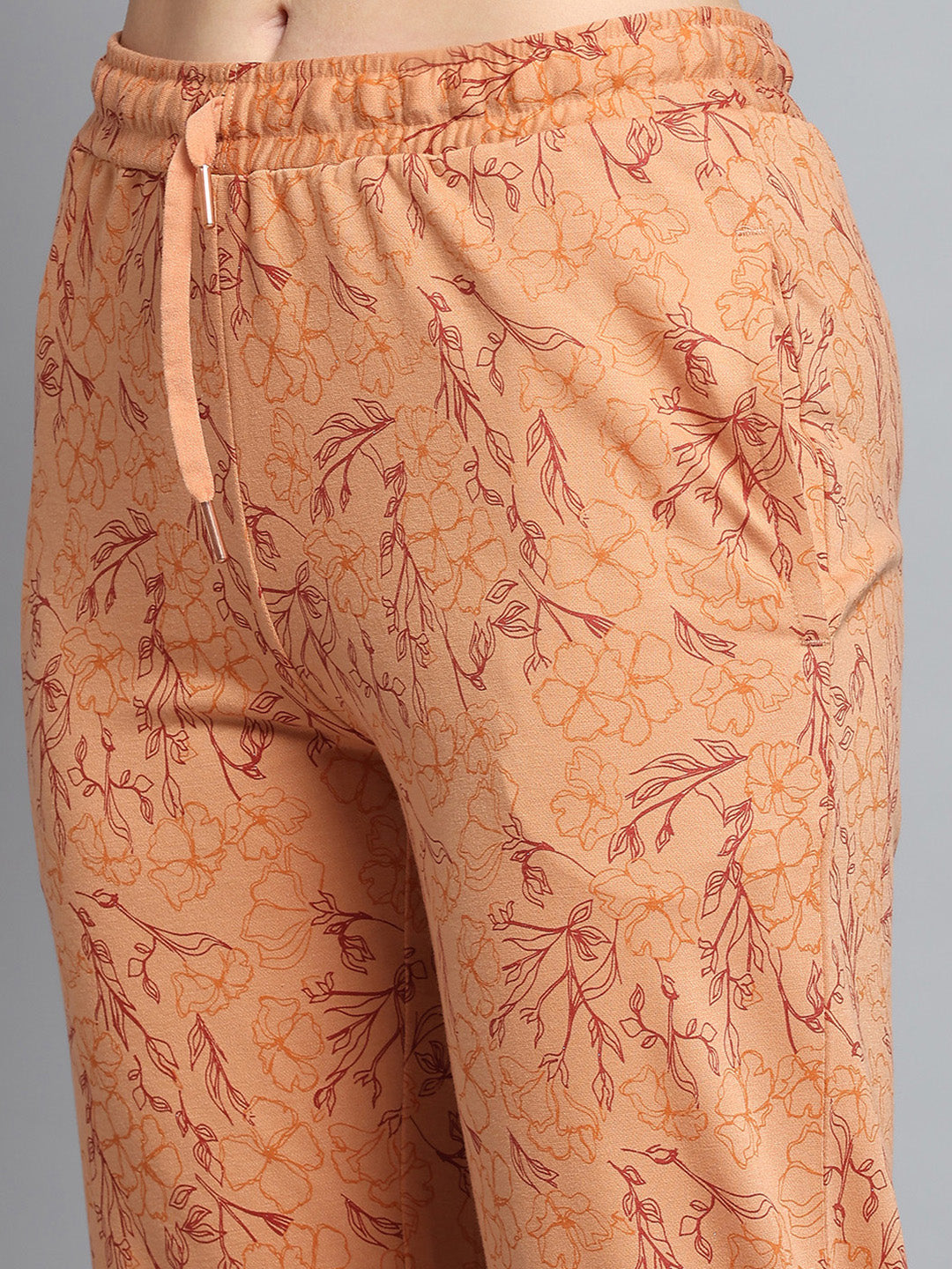 Women Brown Printed Regular Fit Lower