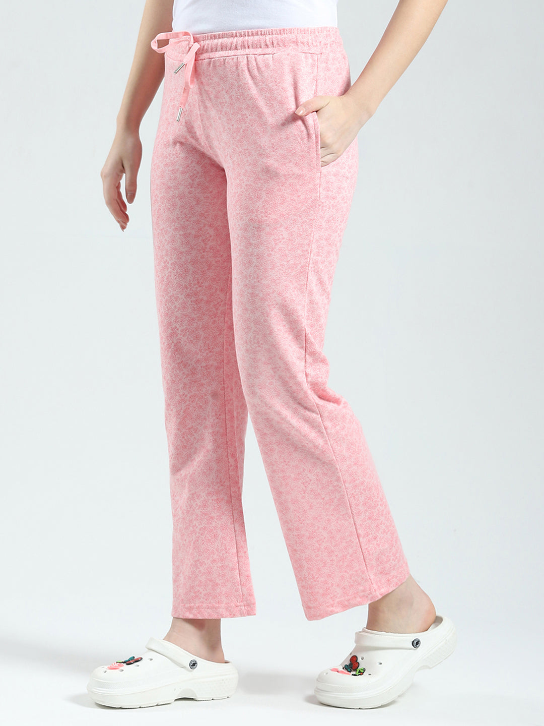 Women Pink Printed Regular Fit Lower