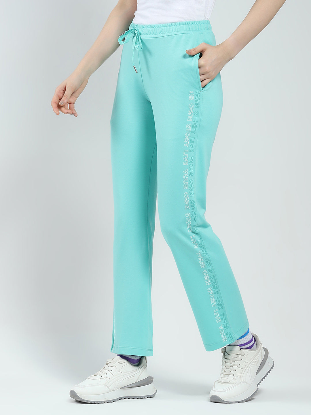 Women Green Solid Regular Fit Lower