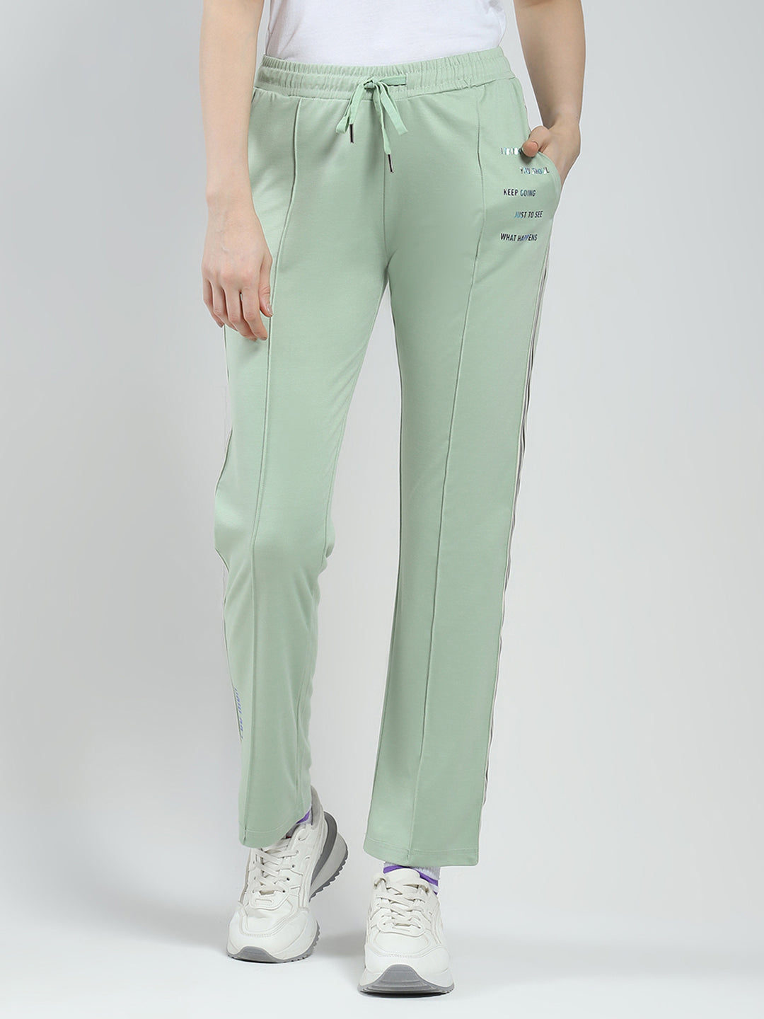 Women Green Printed Regular Fit Lower