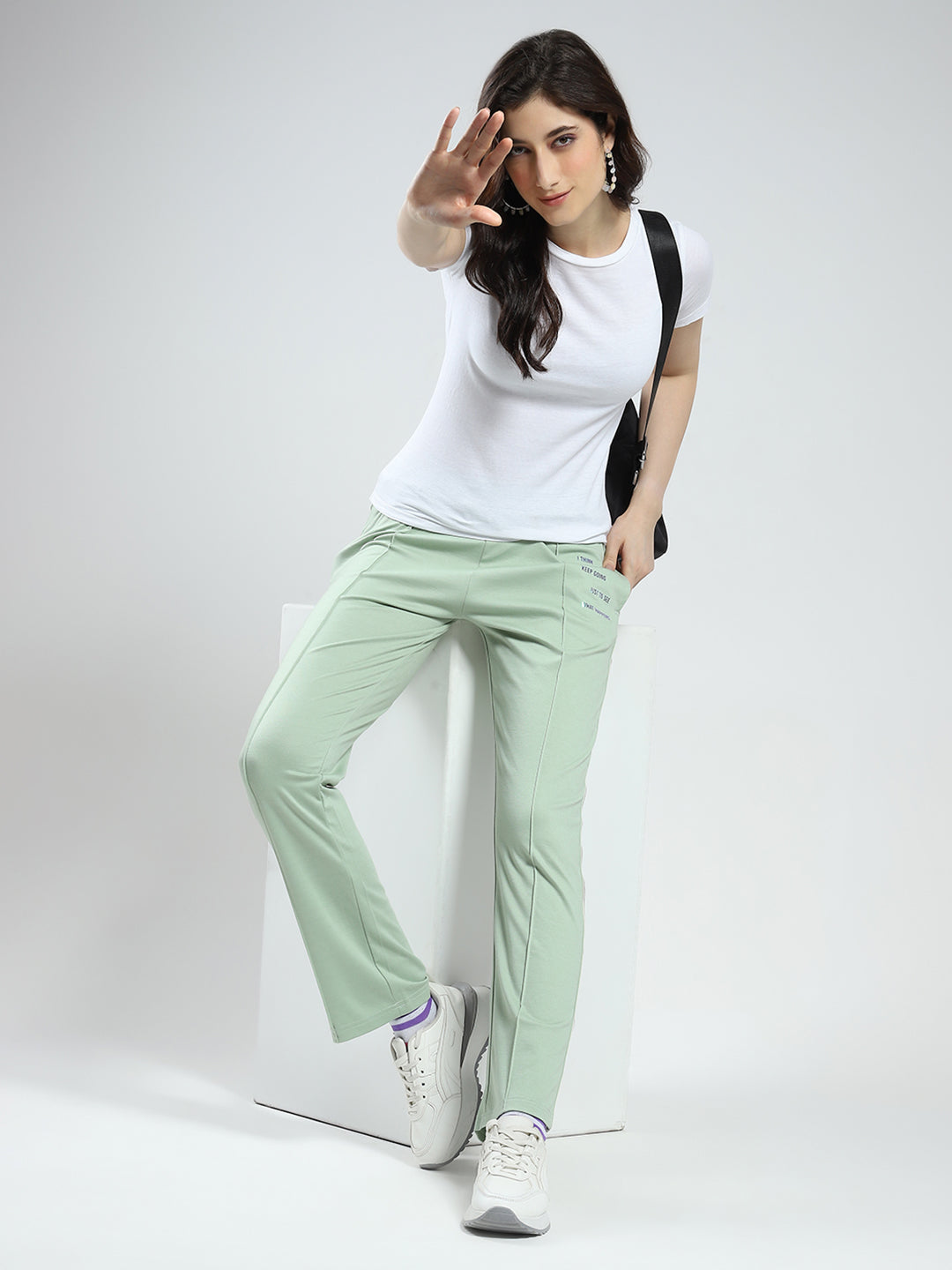 Women Green Printed Regular Fit Lower