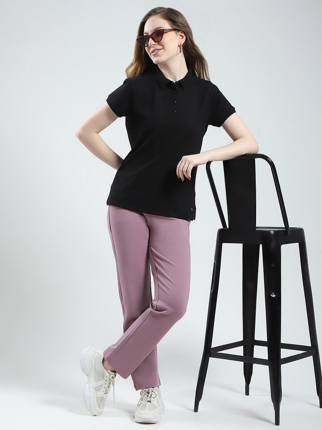 Women Pink Solid Regular Fit Jegging