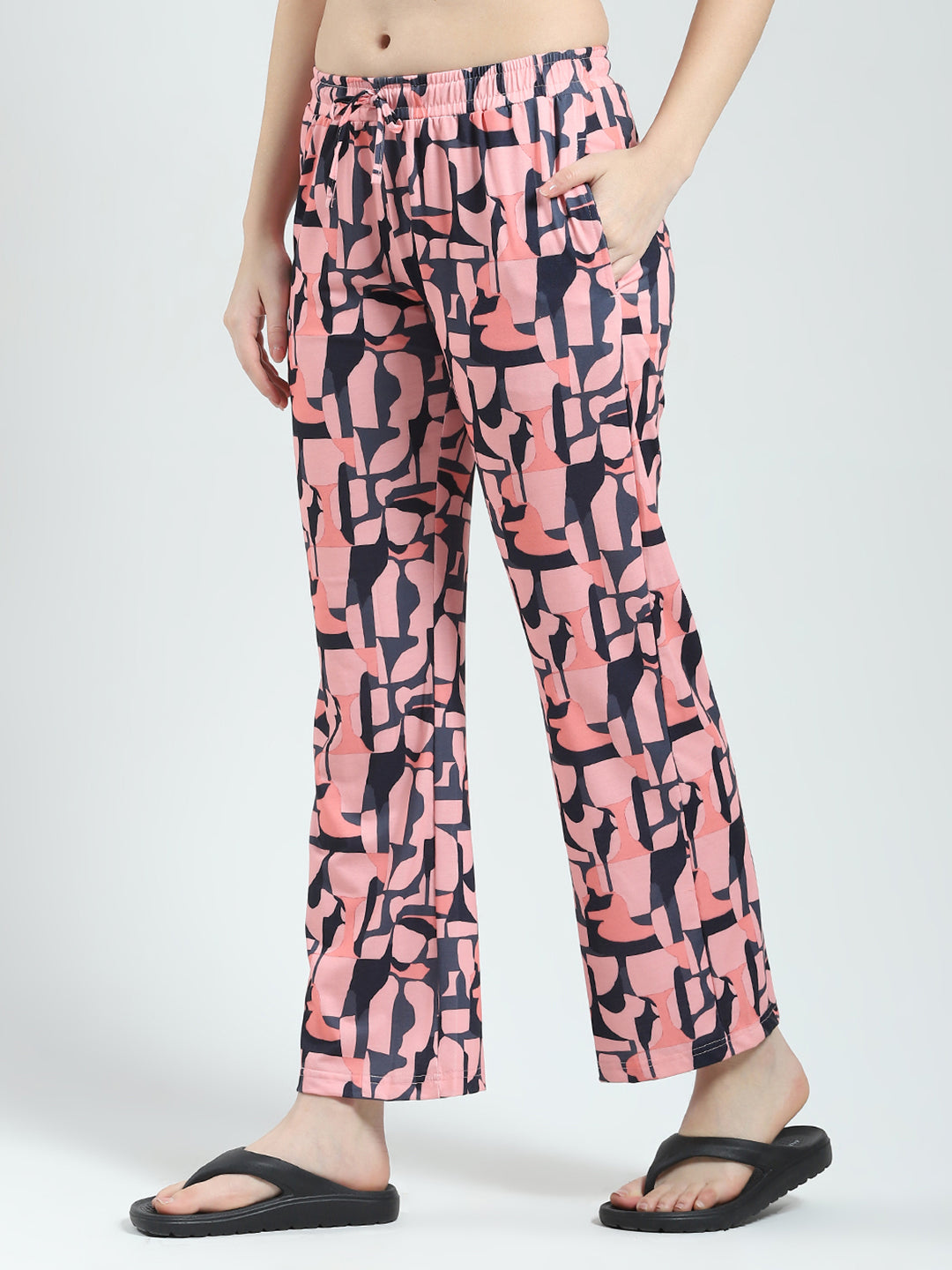 Women Coral Printed Round Neck Half Sleeve Lower Set