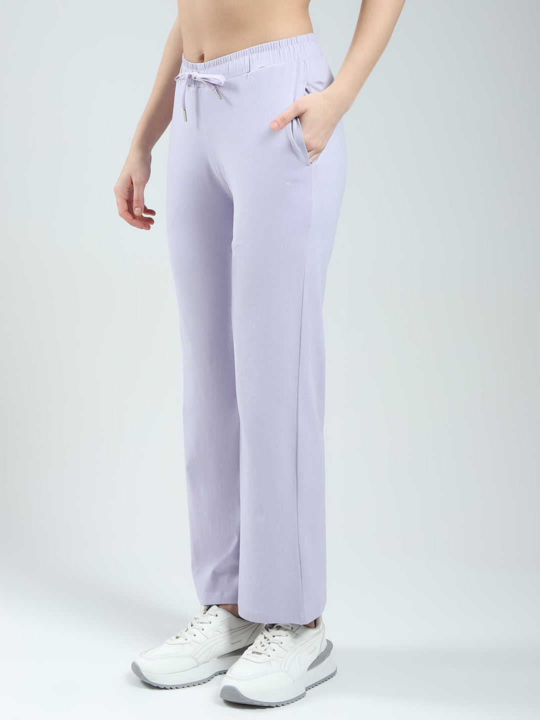 Women Purple Printed Round Neck Half Sleeve Lower Set