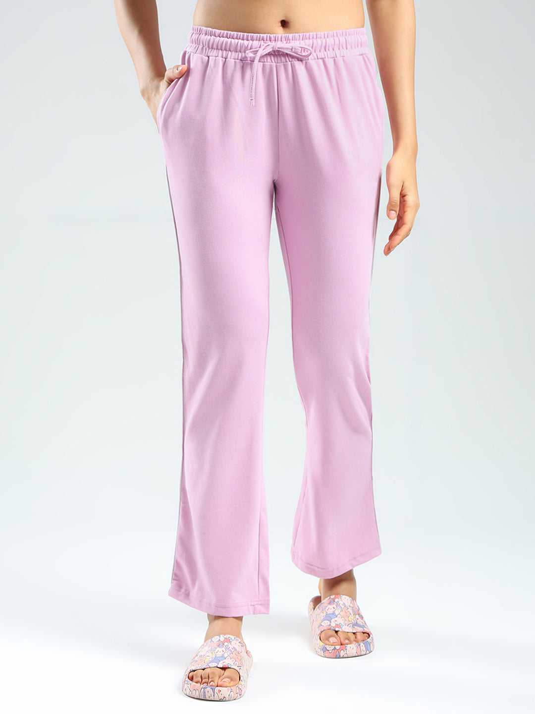 Women Purple & White Printed Round Neck Half Sleeve Combo 3Pc Set (T-Shirt, Shorts & Lower)