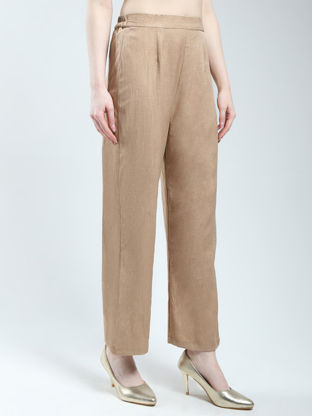 Women Brown Printed Collar Full Sleeve Cords Set