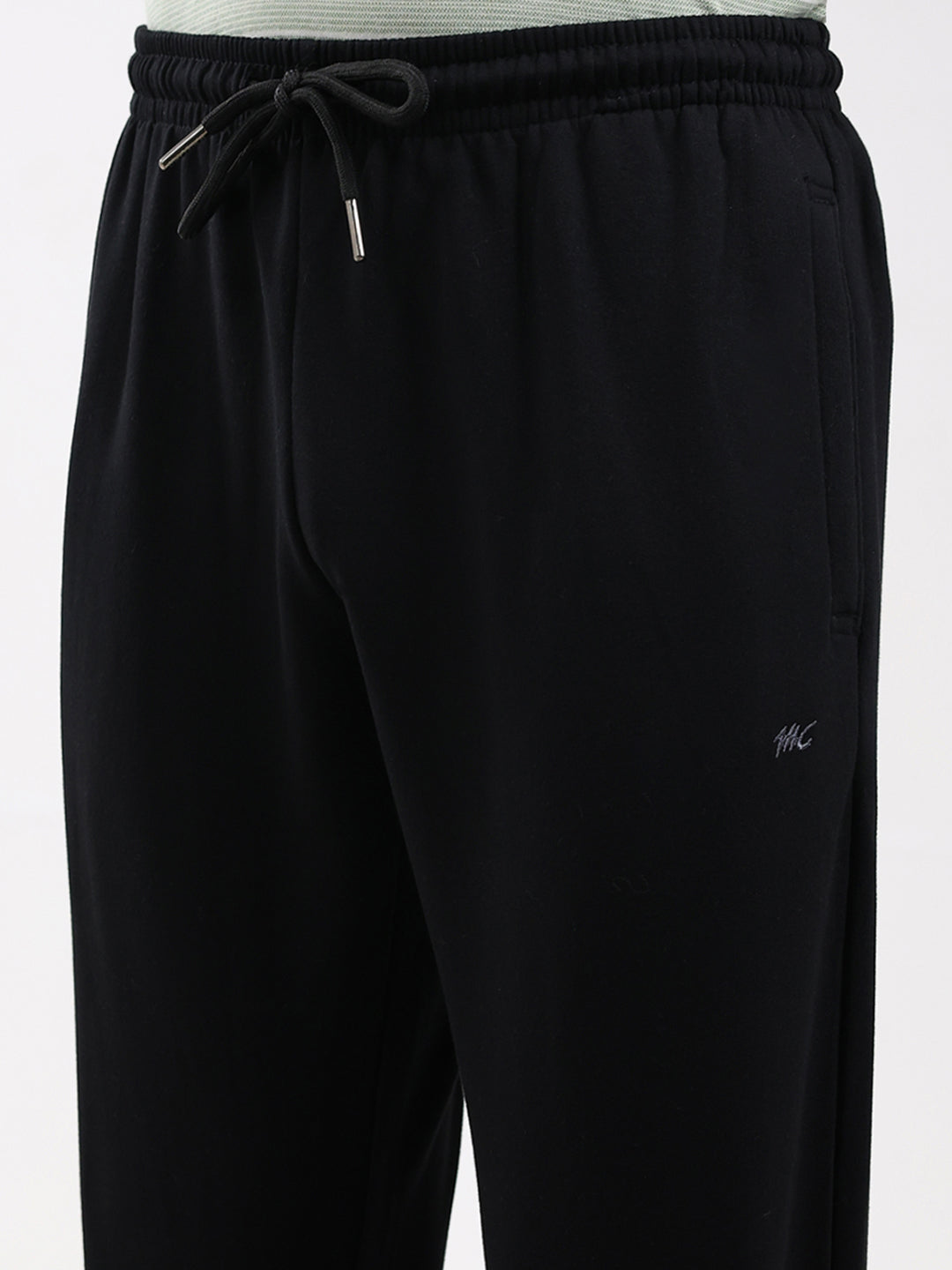 Men Black Solid Regular Fit Winter Lower