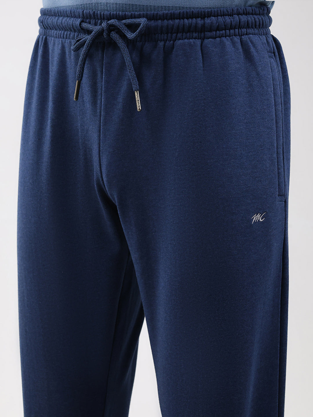 Men Blue Solid Regular Fit Winter Lower