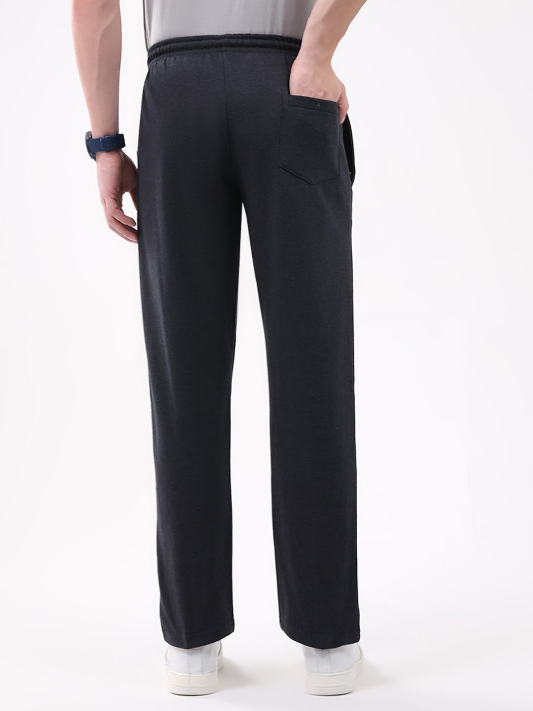 Men Charcoal Solid Regular Fit Winter Lower