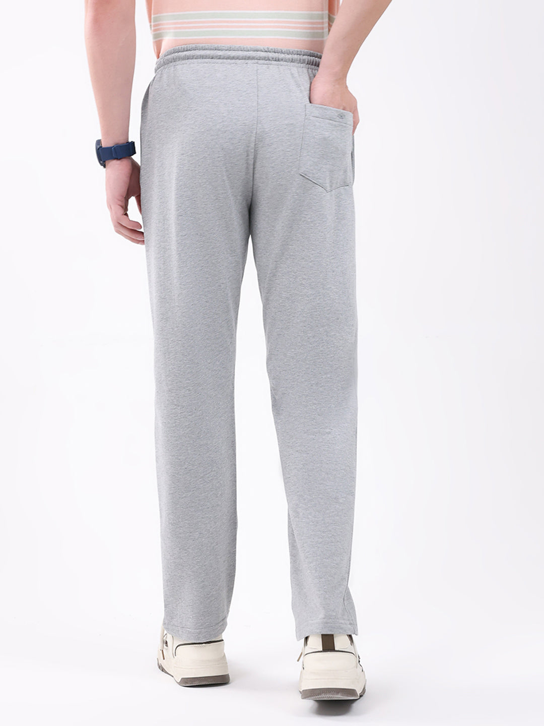 Men Grey Solid Regular Fit Winter Lower