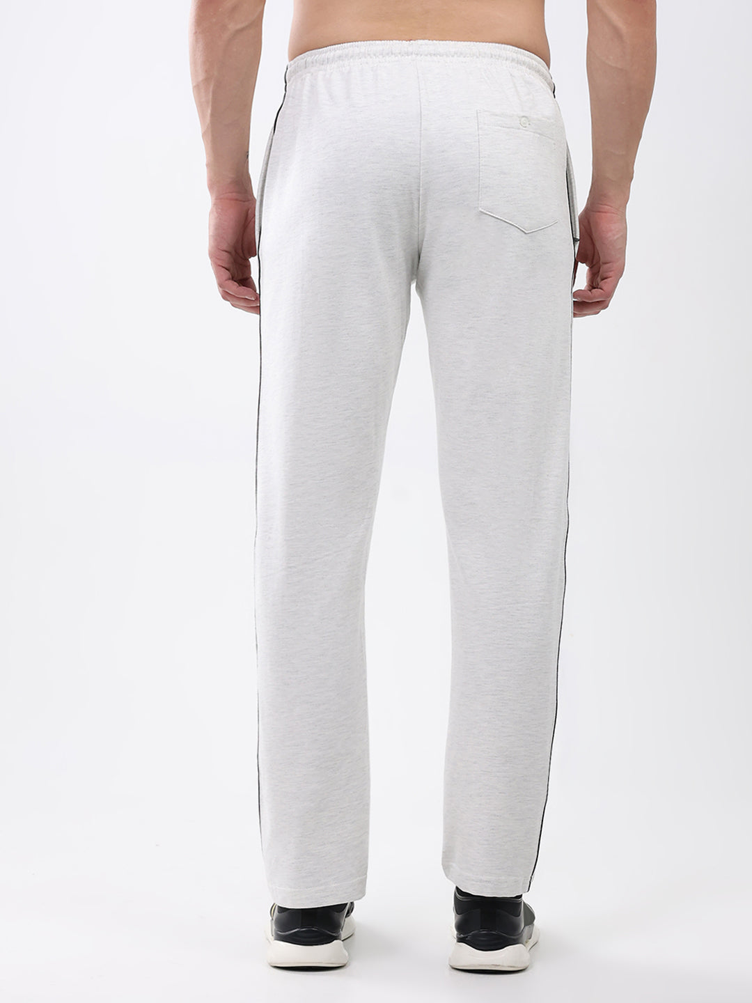 Men Off White Solid Regular Fit Winter Lower