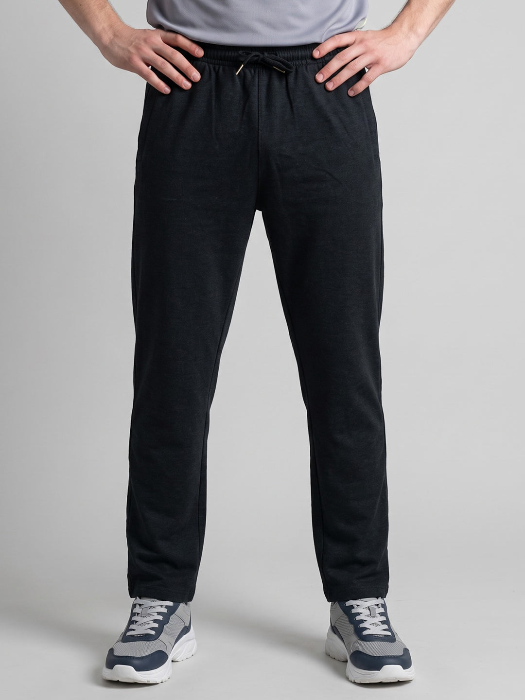 Men Charcoal Solid Regular Fit Winter Lower