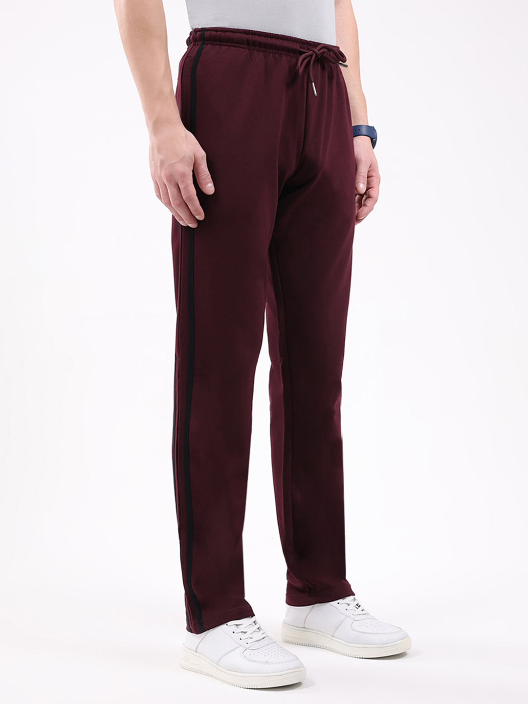 Men Maroon Solid Regular Fit Winter Lower