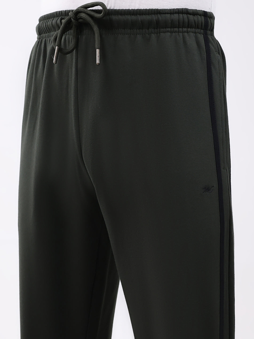 Men Olive Solid Regular Fit Winter Lower