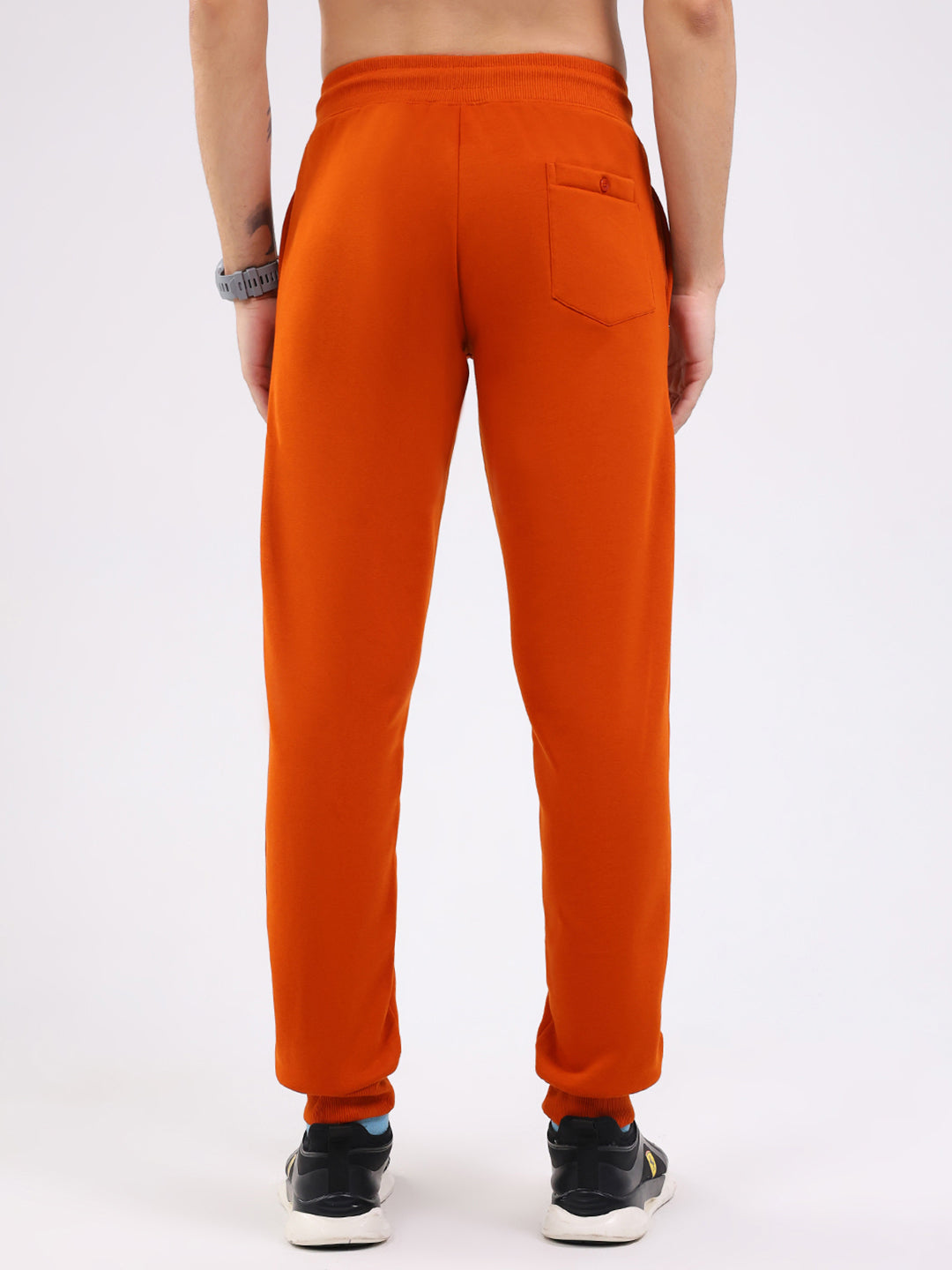 Men Orange Solid Regular Fit Winter Lower