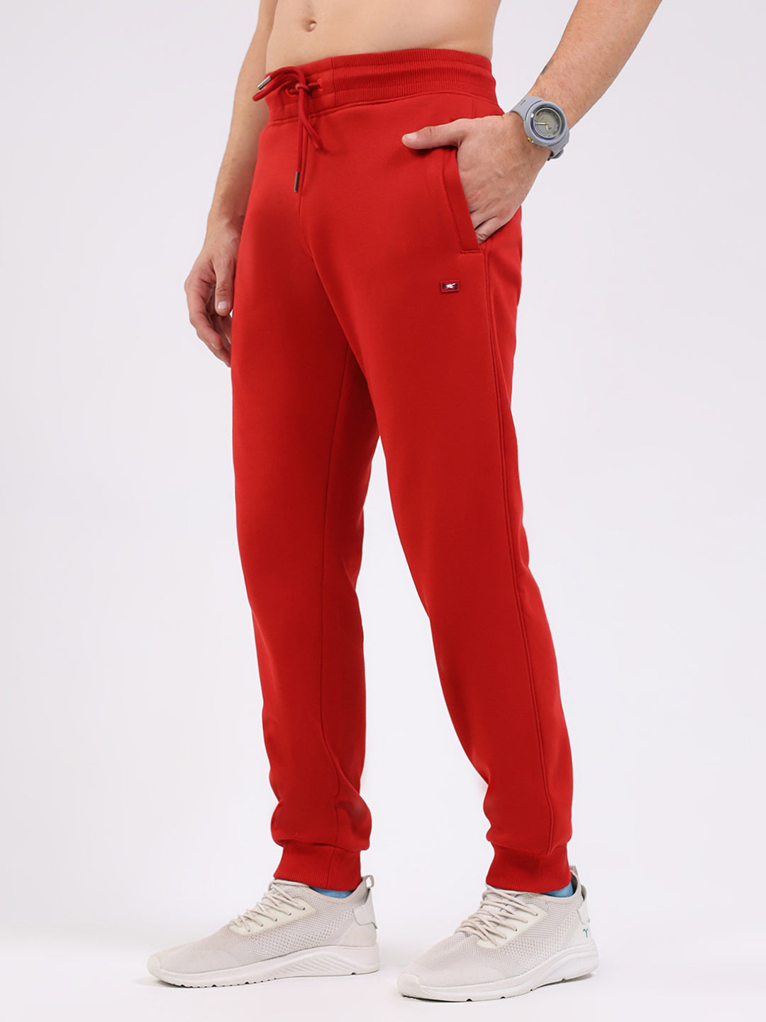 Men Red Solid Regular Fit Winter Lower