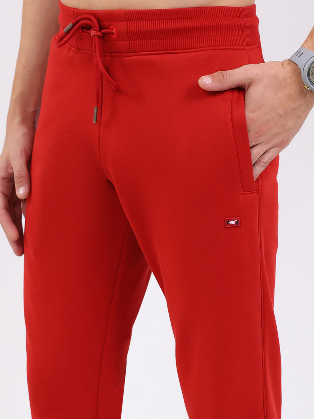 Men Red Solid Regular Fit Winter Lower