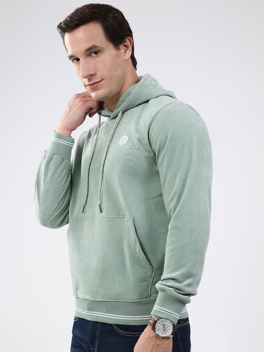 Men Green Super Soft Hooded Sweatshirt - Extra Warm