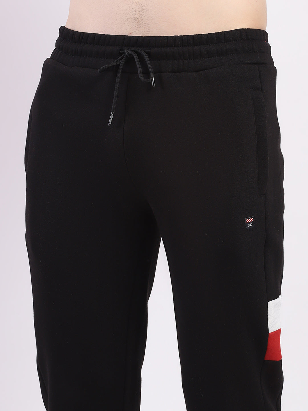 Men Maroon & Black Solid Round Neck Full Sleeve Winter Tracksuit