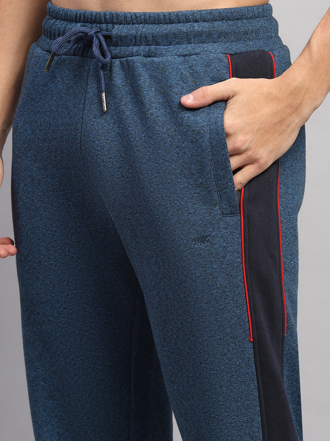 Men Navy Blue Solid Collar Full Sleeve Winter Tracksuit