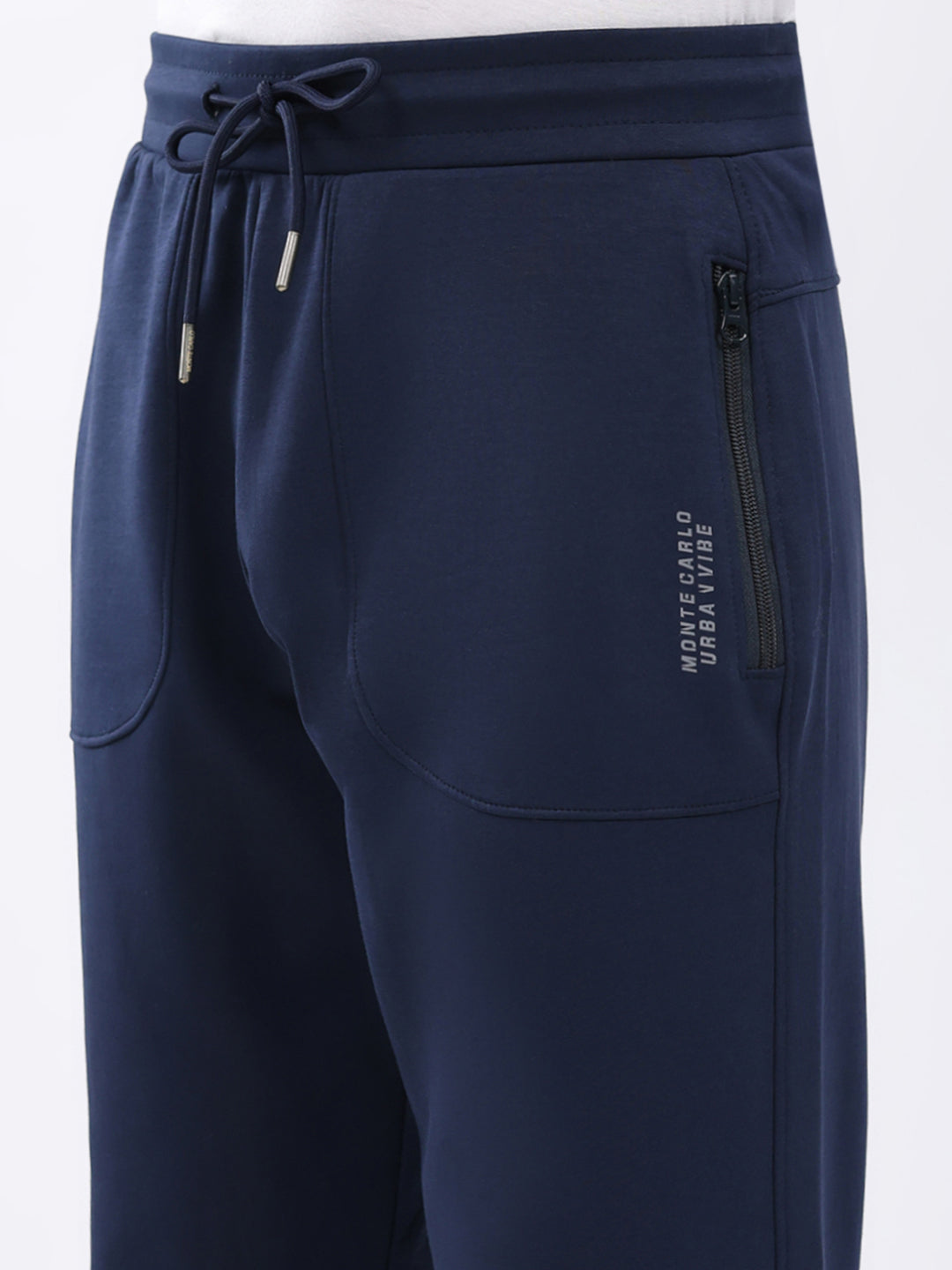 Men Navy Blue Solid Hooded Full Sleeve Winter Tracksuit