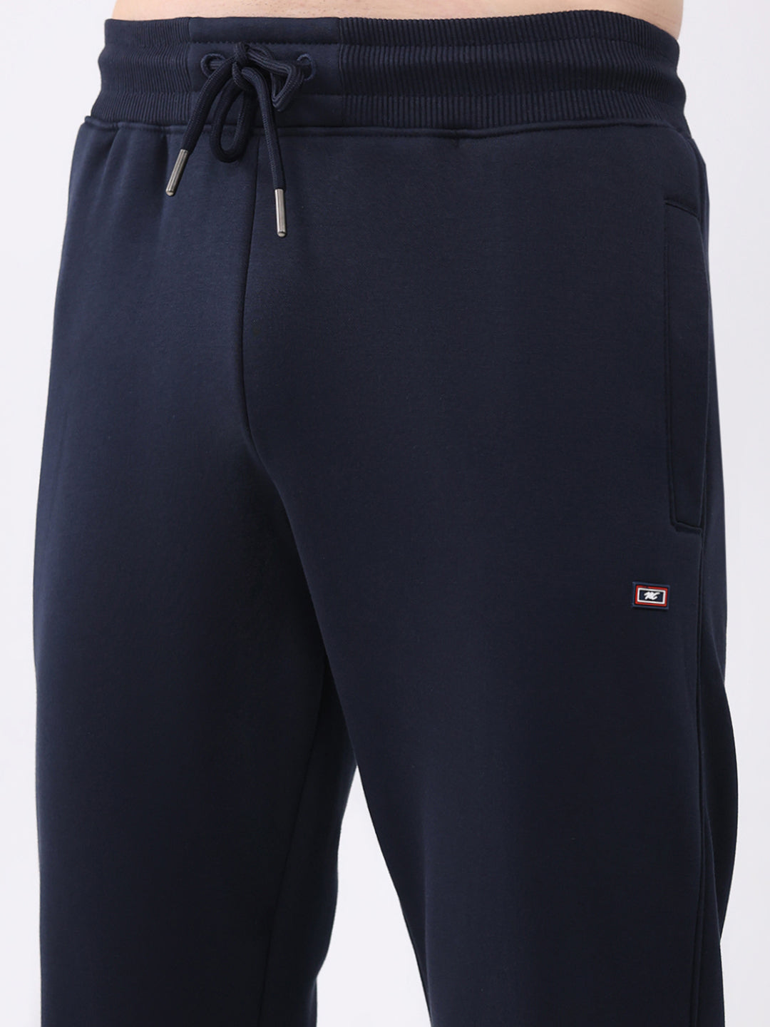 Men Navy Blue Solid Regular Fit Winter Lower