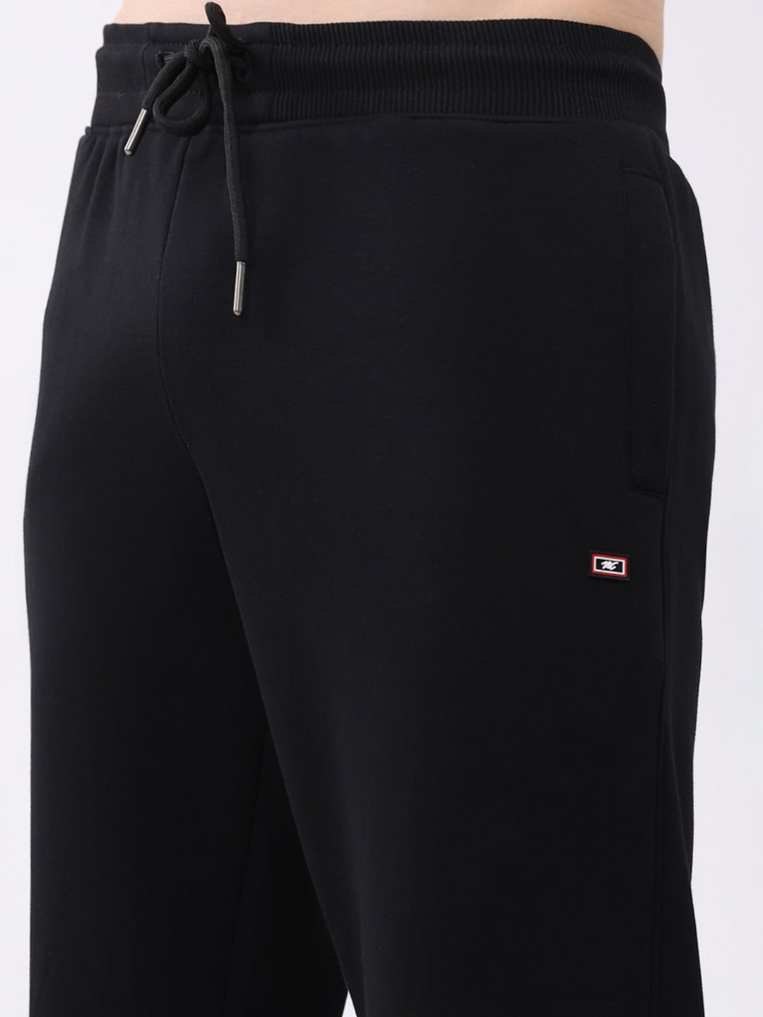 Men Black Solid Regular Fit Winter Lower