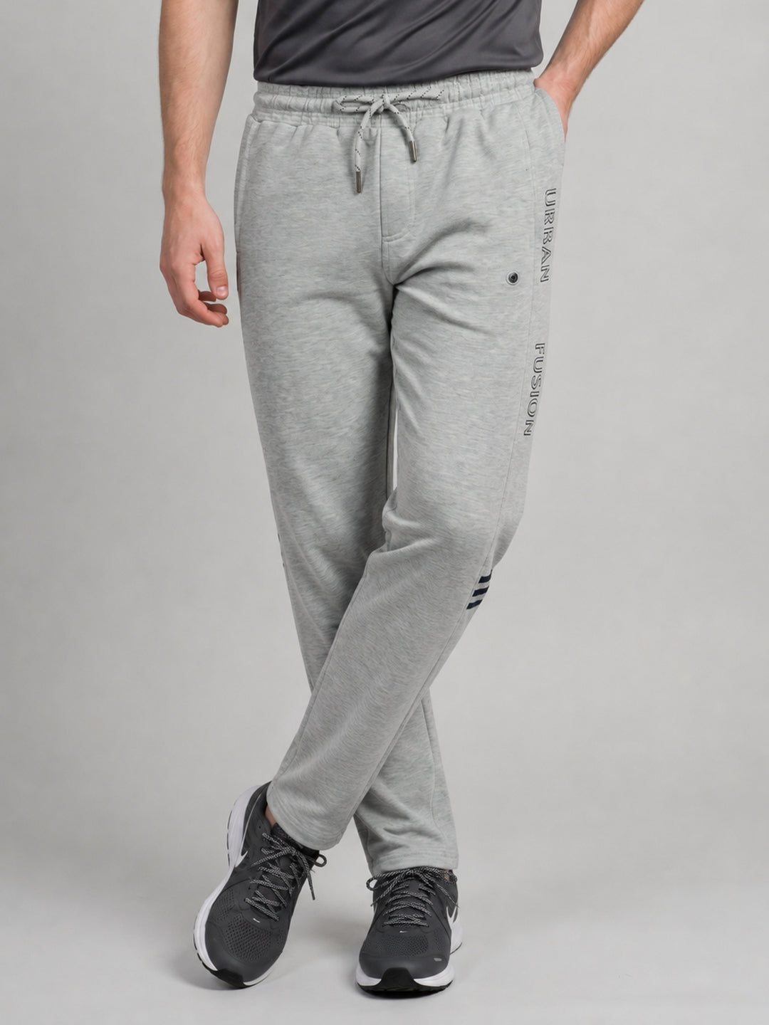 Men Grey Solid Regular Fit Winter Lower