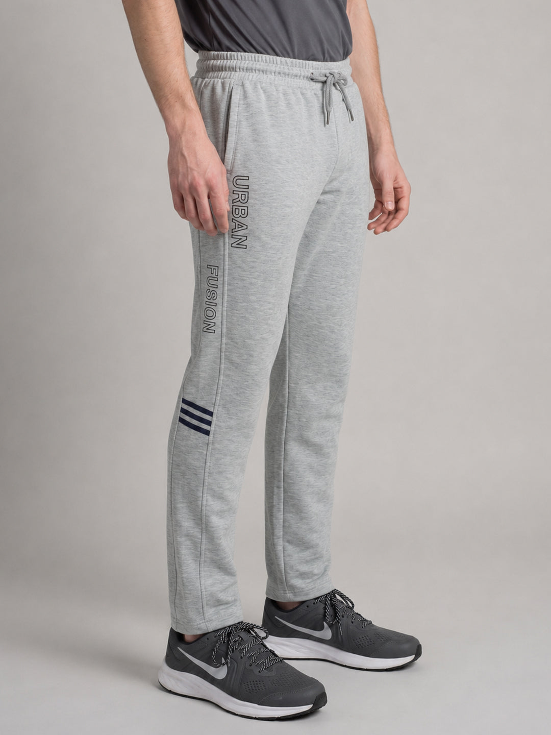 Men Grey Solid Regular Fit Winter Lower