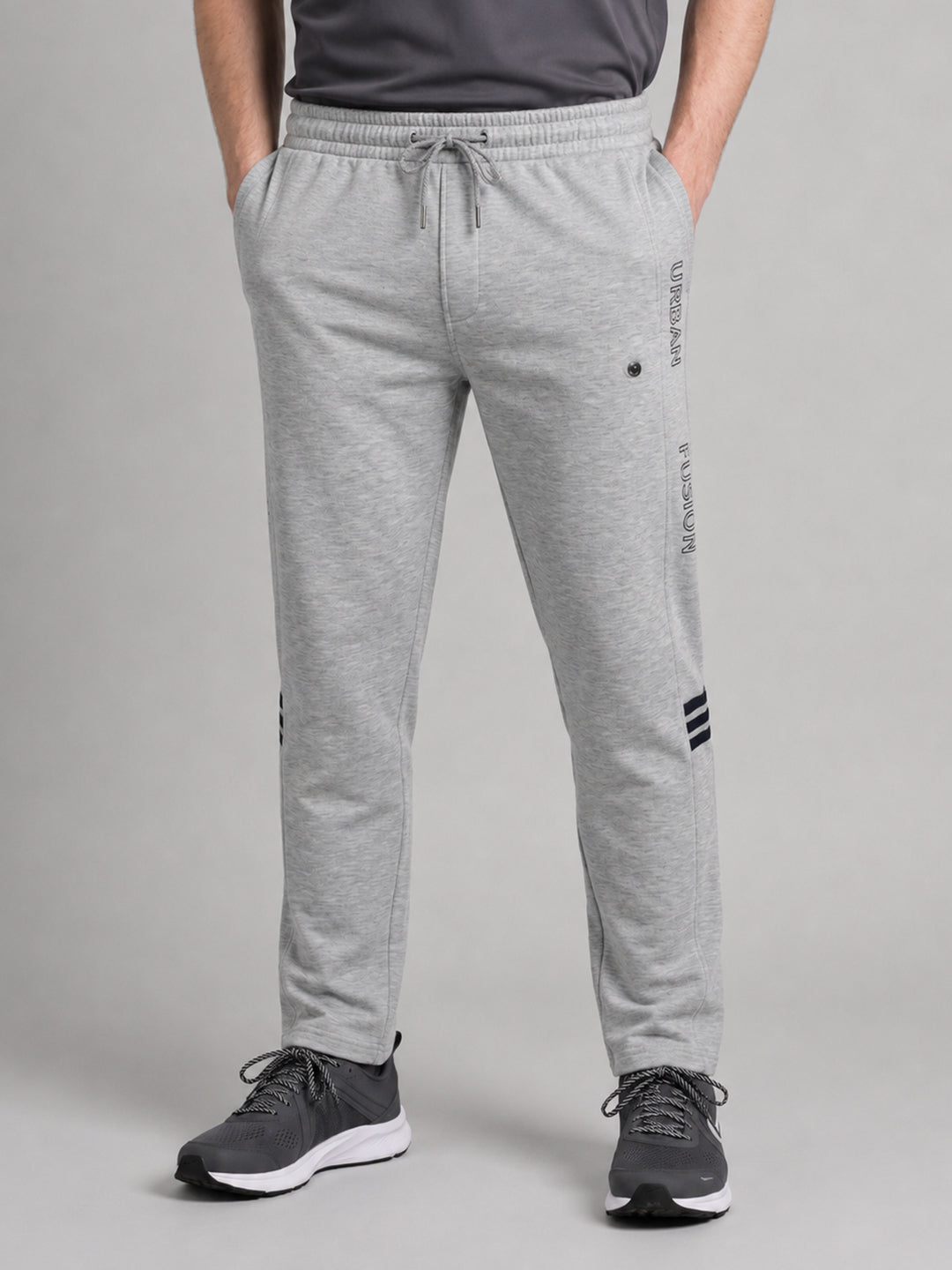 Men Grey Solid Regular Fit Winter Lower