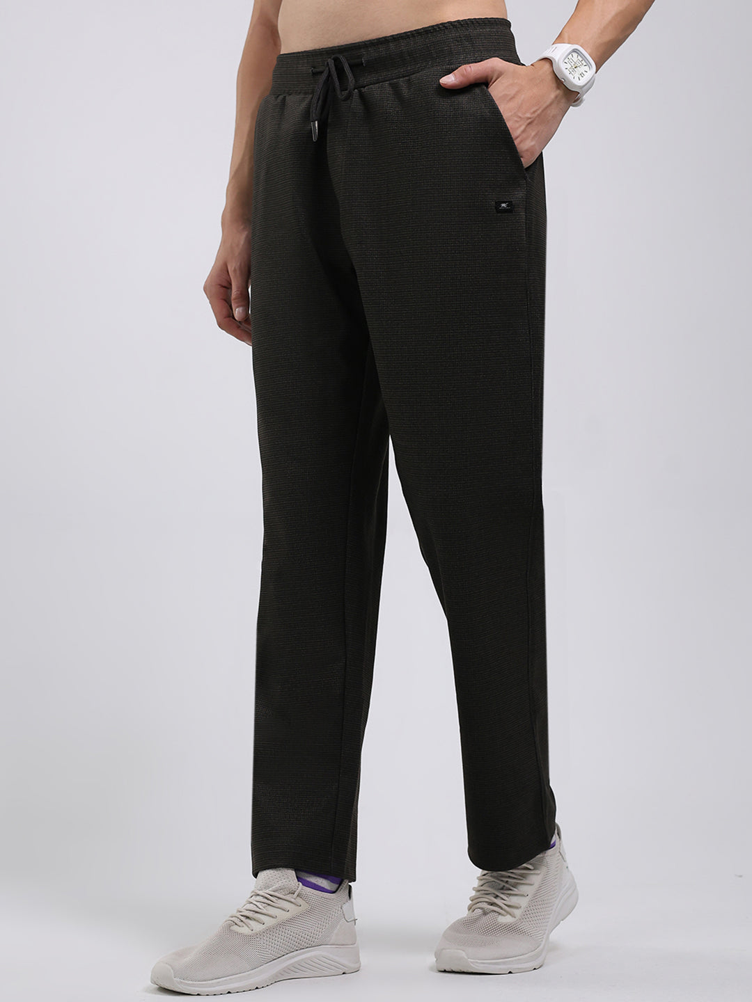 Men Brown Solid Regular Fit Winter Lower