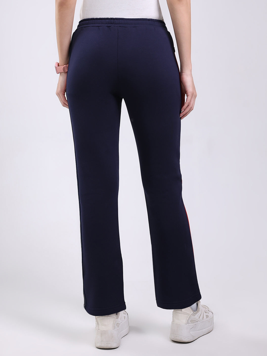 Women Navy Blue Solid Regular Fit Winter Lower