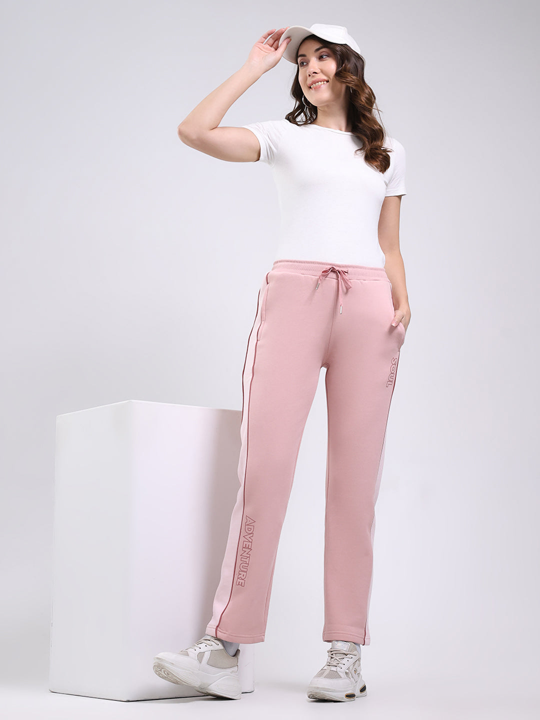 Women Peach Solid Regular Fit Winter Lower