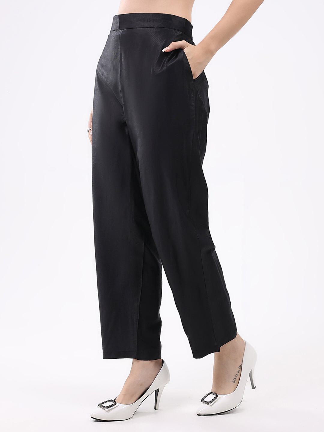 Women Black Printed Collar Neck Cords Set