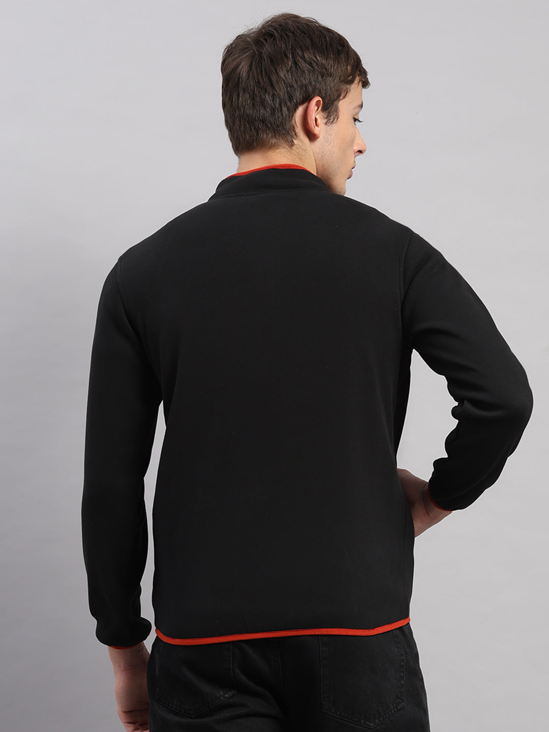 Men Grey Solid Hooded Full Sleeve Jacket