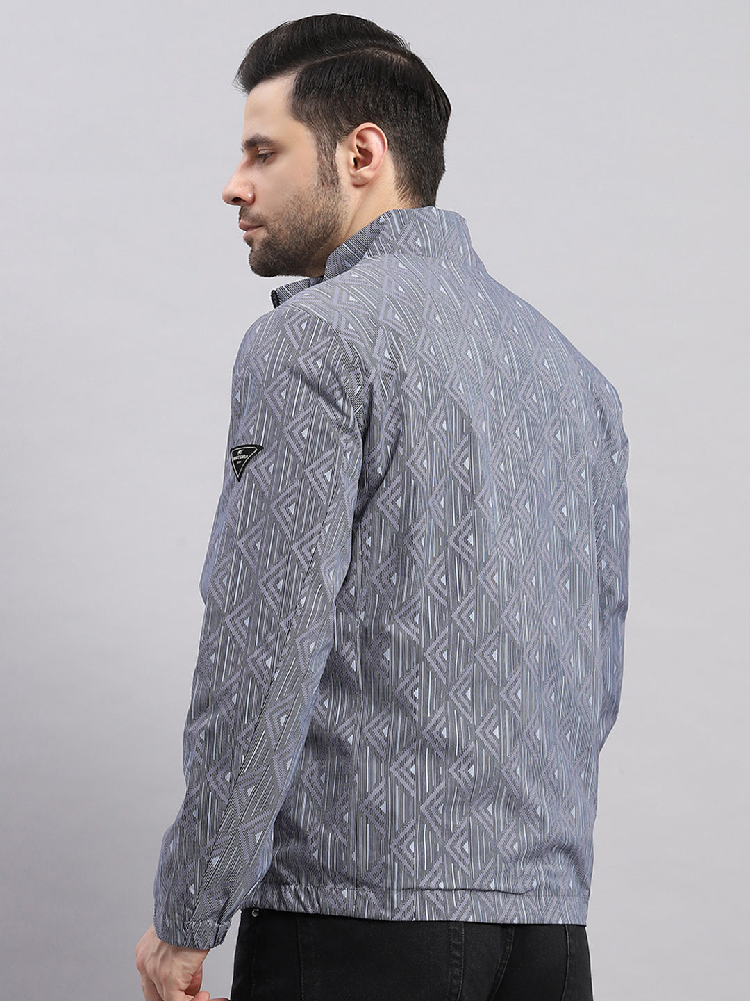 Men Navy Blue Solid Hooded Full Sleeve Reversible Jacket