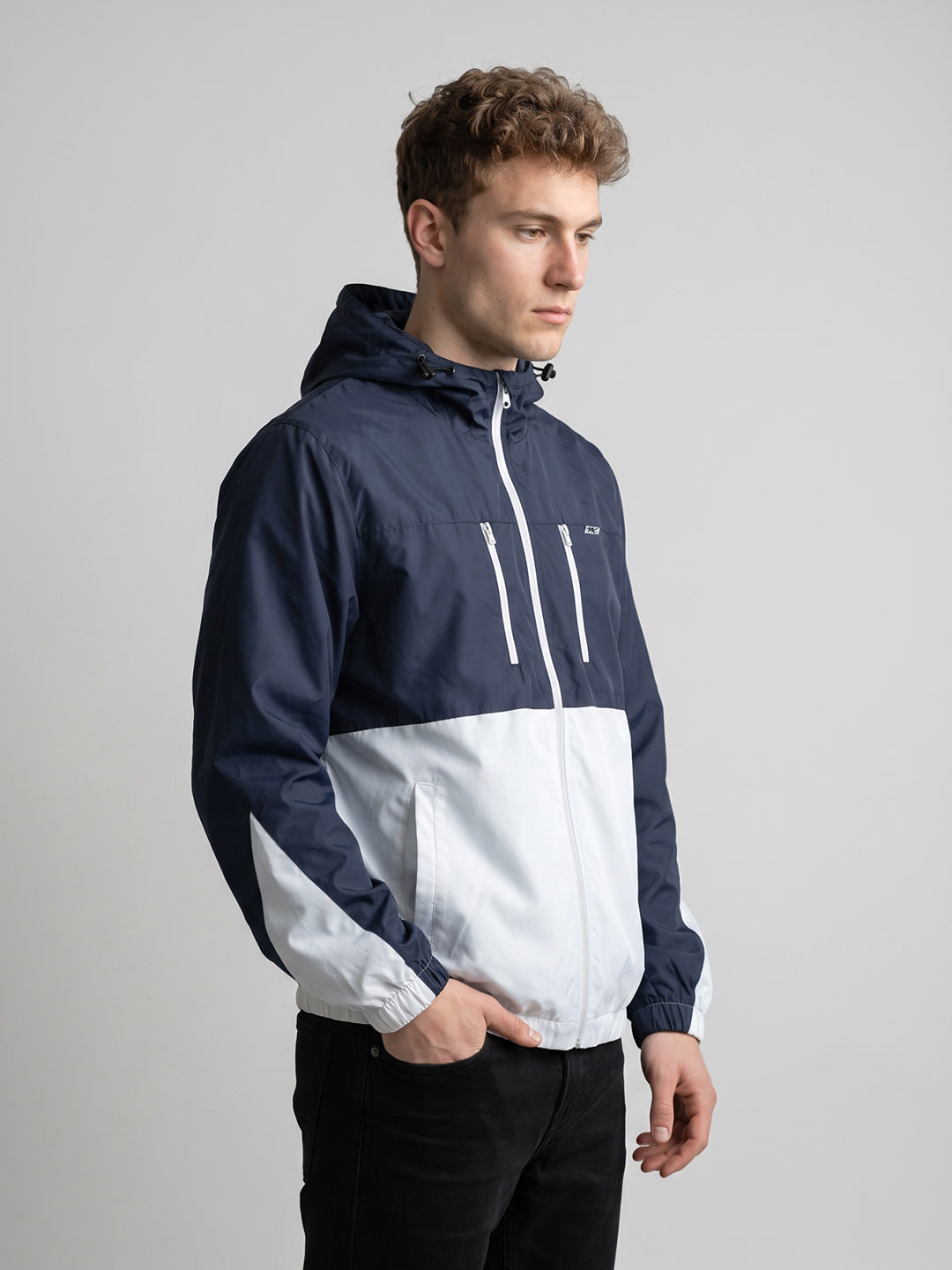 Men White Designer Hooded Full Sleeve Jacket