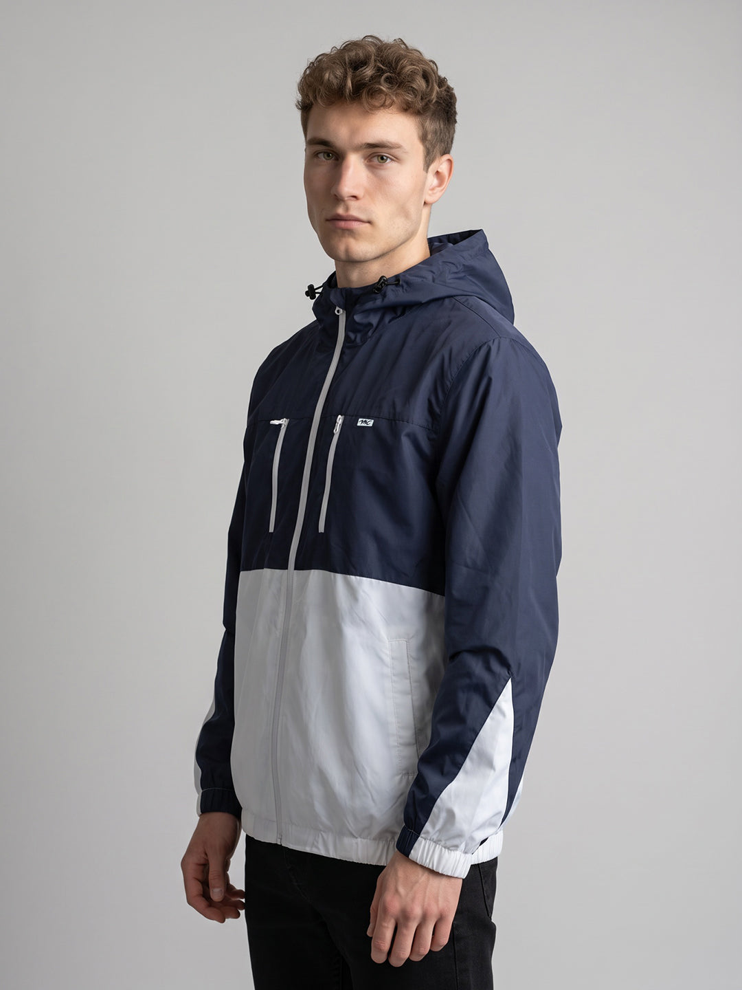 Men White Designer Hooded Full Sleeve Jacket