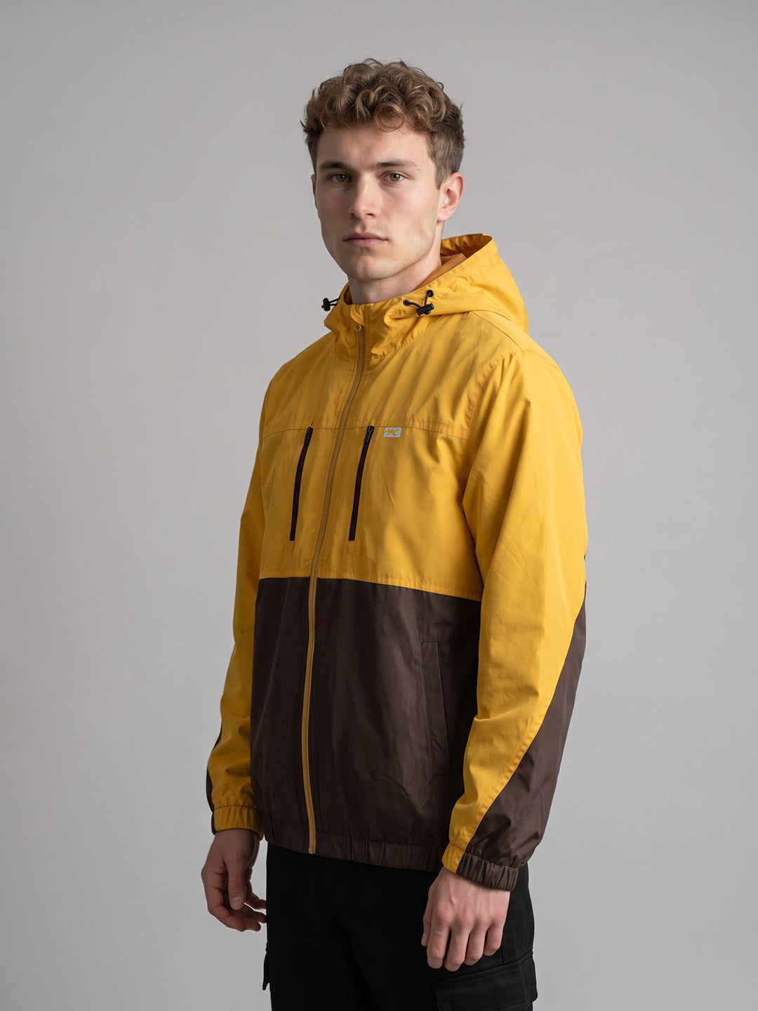 Men Brown Designer Hooded Full Sleeve Jacket