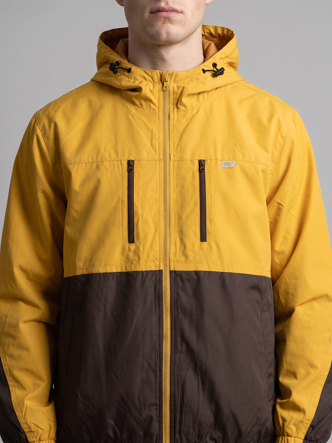 Men Brown Designer Hooded Full Sleeve Jacket