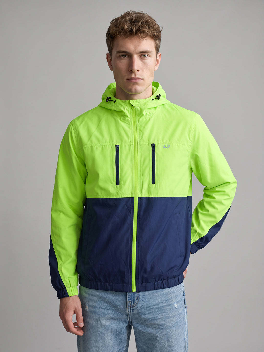 Men Green Designer Hooded Full Sleeve Jacket