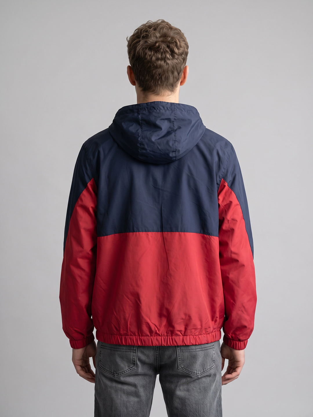 Men Red Designer Hooded Full Sleeve Jacket