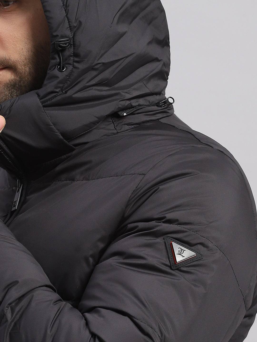 Luxuria Men Black Compressible Duck Down Hooded Jacket