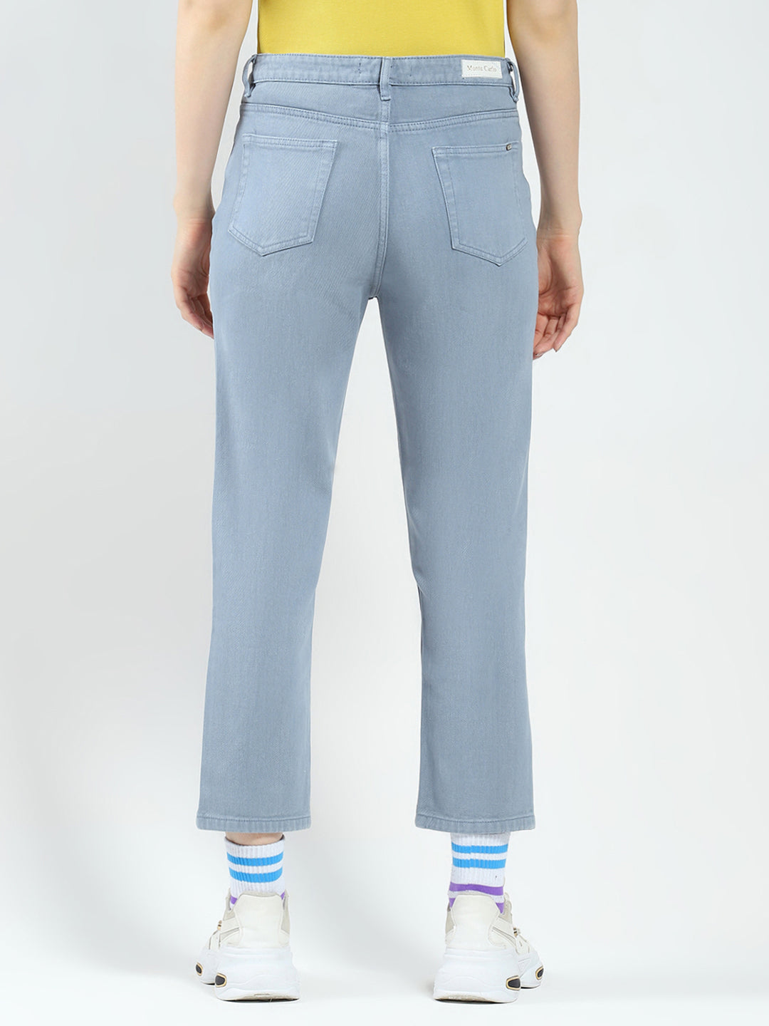 Women Blue Solid Slim Fit Denim