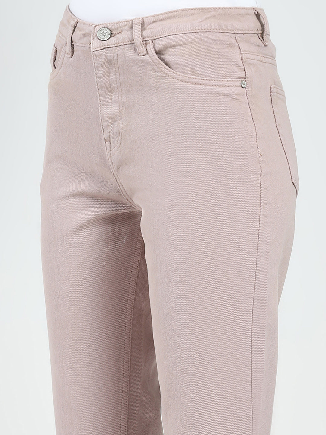 Women Rust Solid Slim Fit Denim