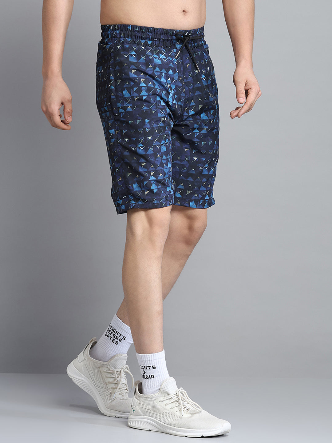 Men Navy Blue Printed Short