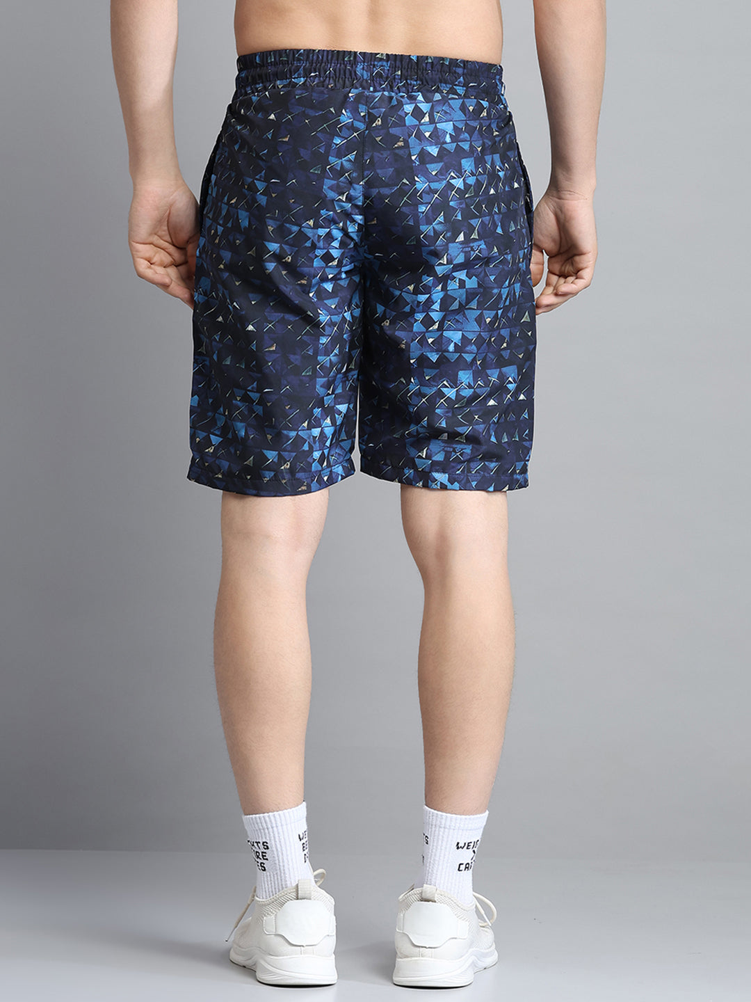 Men Navy Blue Printed Short